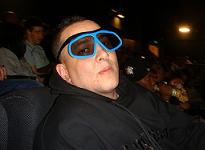 Semtex watches Beowulf with 3D glasses