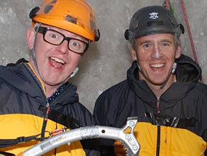 Can Chris and Jonny make it to the top of a vertical ice wall?