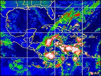 Mapa das áreas que podem ser afetadas por Beta