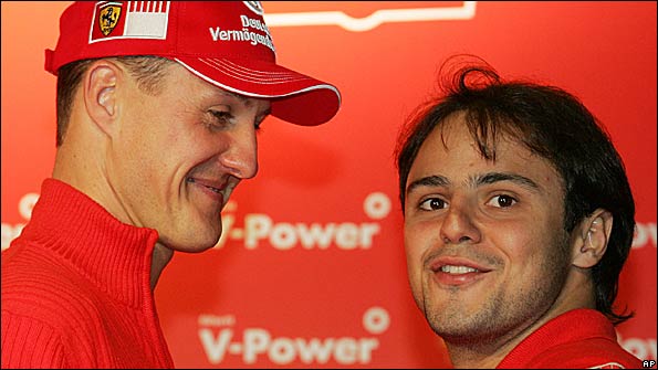 Michael Schumacher and Felipe Massa