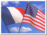 French and American flags