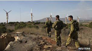 以色列军队在戈兰高地的哨卡