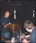 Setting up the drums