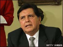 O presidente do Peru, Alan Garcia