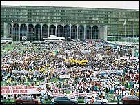 protesto contra desemprego no Rio (Foto: Dirce Pereira)