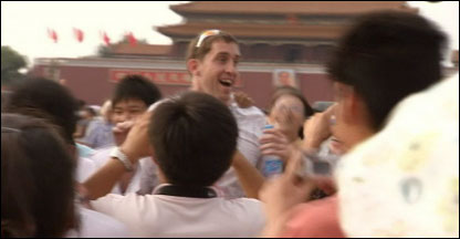 Steve Parry sendo confundido com Michael Phelps