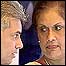 A presidente Kumaratunga e o primeiro-ministro Wickramasinghe