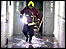 Fireman in a flood at Sheffield Town Hall, June 2009