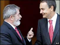 O presidente Lula e o primeiro-ministro da Espanha, José Luis Rodríguez Zapatero
