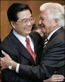 霍克與中國國家領導人胡錦濤