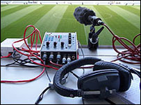 ISDN kit, headphones and effects mic at football