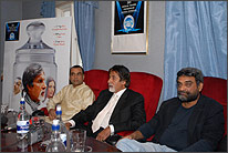 The cast and crew at the press confernece