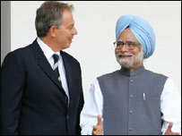 Tony Blair dhe Manmohan Singh