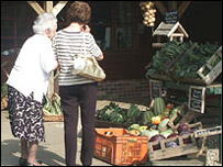 Shopping at the Farmer's Cart