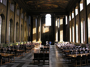 The Painted Hall was designed by Christopher Wren