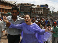 سری نگر میں ہلاکتوں پر احتجاج