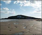 Looking across the beach to Burgh Island
