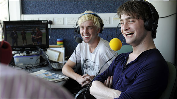 Harry Potter actors Tom Felton (left) and Daniel Radcliffe on TMS