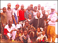 Chernor - in the red at the back - in a picture taken in the Gambia