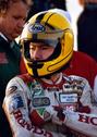 Joey Dunlop sporting his trademark yellow helmet