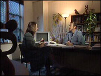 Inside Out presenter Ana Boulter with Professor Geoff Beattie