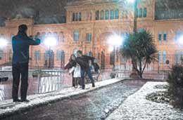 The Pink House where the President works