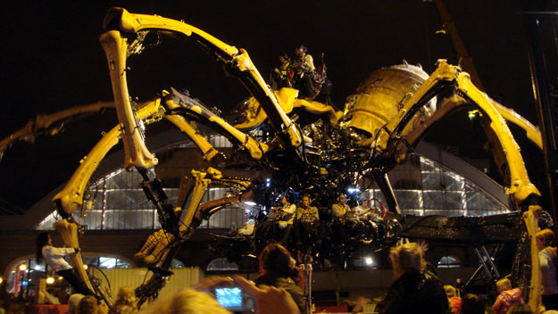 La Machine passes crowds to disappear into Birkenhead Tunnel. Photo: Jenny B