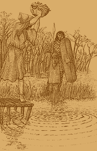 Celts sacrificing treasues at Llyn Cerrig Bach