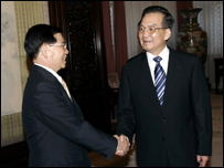 Chủ tịch Nguyễn Minh Triết gặp Thủ tướng Ôn Gia Bảo