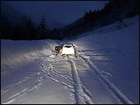 شب هنگام در سفر