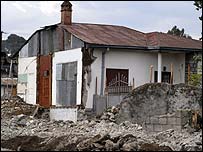 House partially demolished