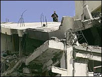 Ministério palestino destruído em Gaza