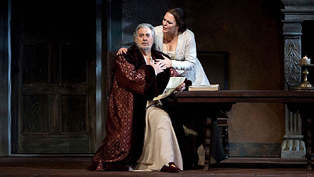 Placido Domingo and Adrianne Pieczonka in Simon Boccanegra (image: BBC/Marty Sohl/Metropolitan Opera)