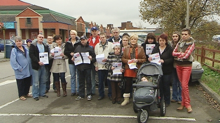 People with parking fines gathered in The Walk car park in Ebbw Vale
