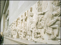 लंदन के ब्रिटिश म्यूज़ियम में एल्जिन मार्बल्स की प्रदर्शनी