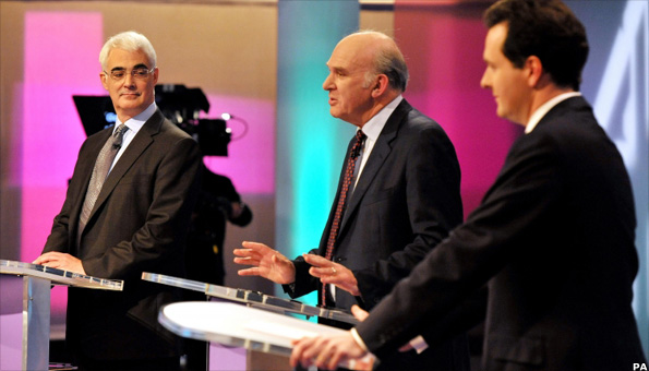 Alistair Darling, Vince Cable and George Osborne