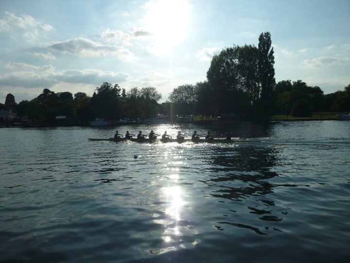 Rowing boat on a river