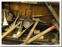 Shipyard joiner's tool box from Clydebank museum.