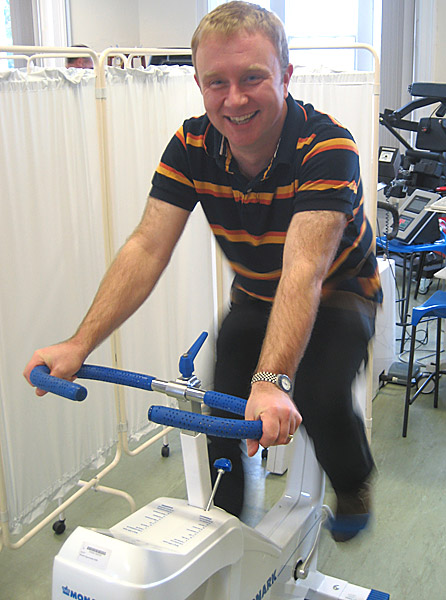 Adam on a Exercise Bike