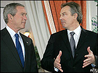 تونی بلر و جورج بوش