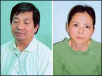 Cặp vợ chồng người Mỹ gốc Việt bị bắt hôm 23.11 tại sân bay Tân Sơn Nhất.