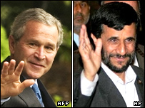 محمود احمدی نژاد و جورج بوش