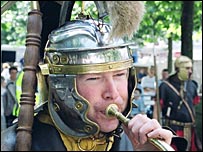 Roman soldier in re-enactment