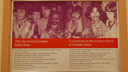 Plaque at Bangor University