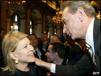 A prefeita de São Paulo, Marta Suplicy, com o prefeito de Paris, Bertrand Delanoe