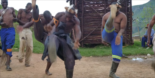 Dancing in the Drakensberg mountains