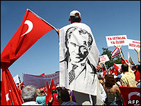 Turkish secularist demonstration, 19 July 08