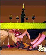 Footsie under table (image: Birmingham Rep)