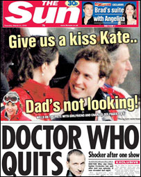 Princ William a Kate na titulní straně deníku Sun