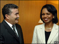 Amir Peretz Condoleezza Rice'la 